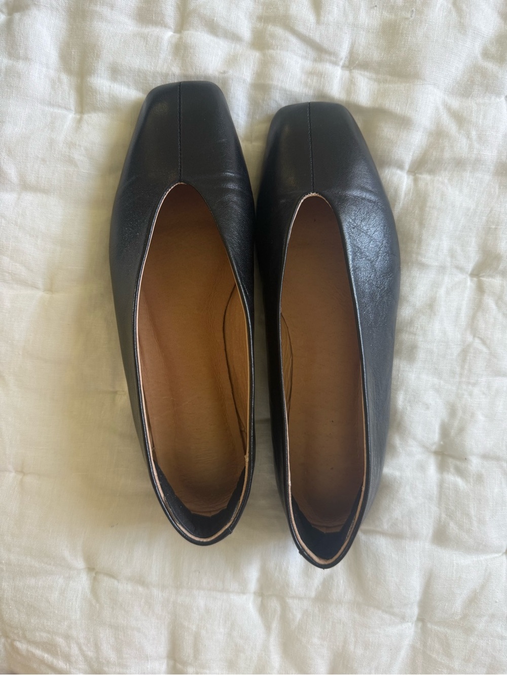 Tony Bianco Black Leather Flats Size 5